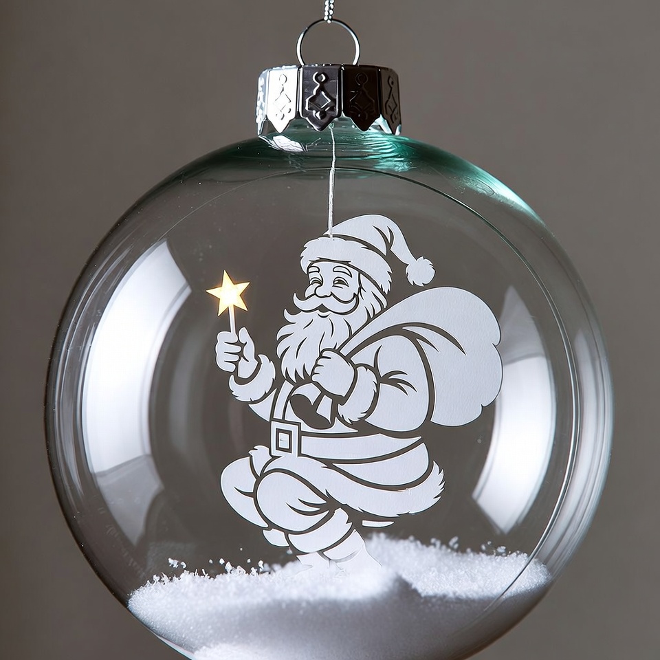 Santa Claus in Glass Christmas Ornament Santa Claus in Glass Christmas Ornament