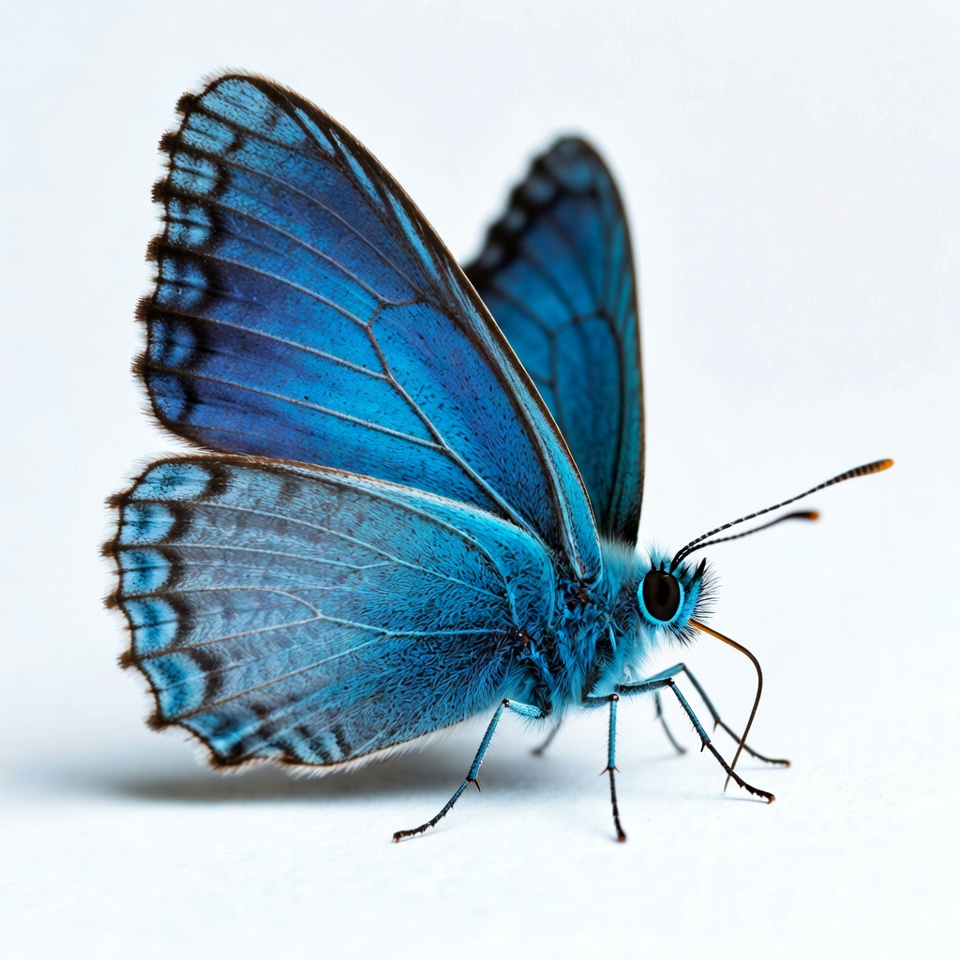 Blue butterfly on white background Blue butterfly on white background