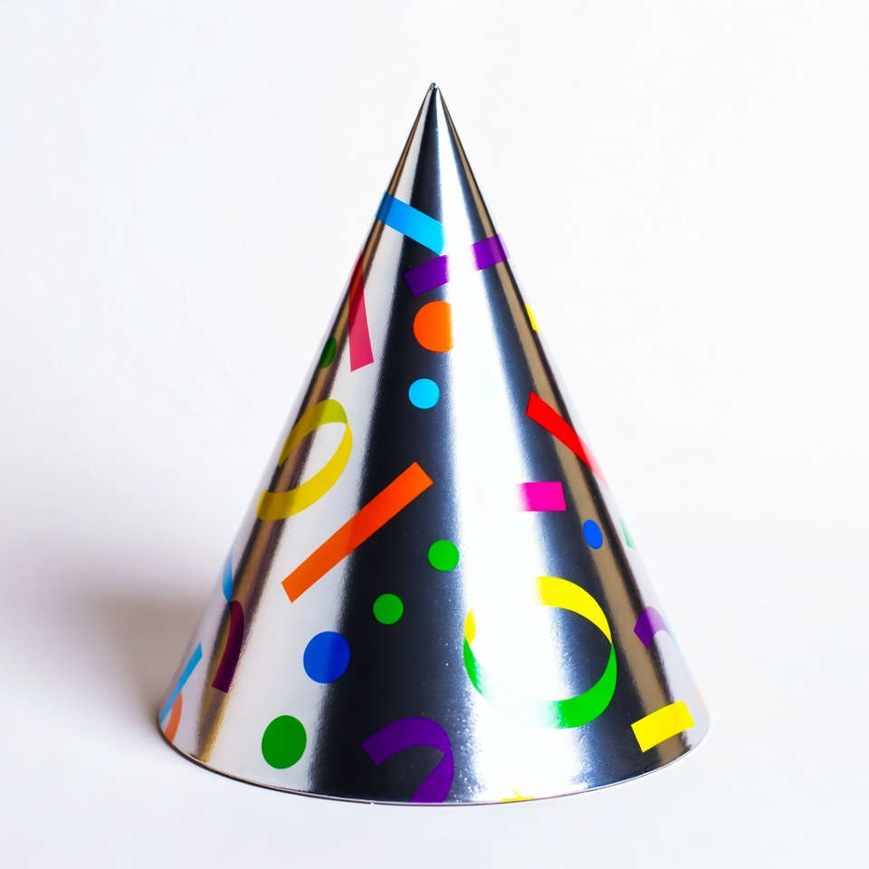 Colorful Party Hat on White Background Colorful Party Hat on White Background