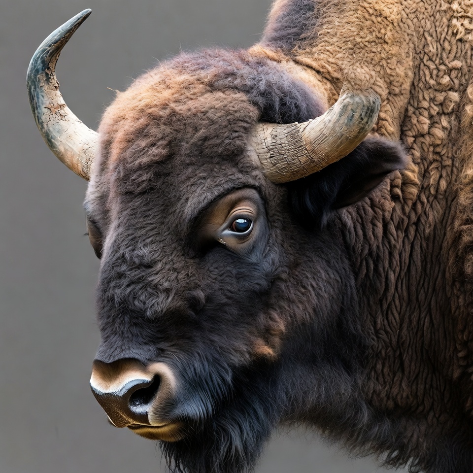 Closeup American Bison Head Closeup American Bison Head