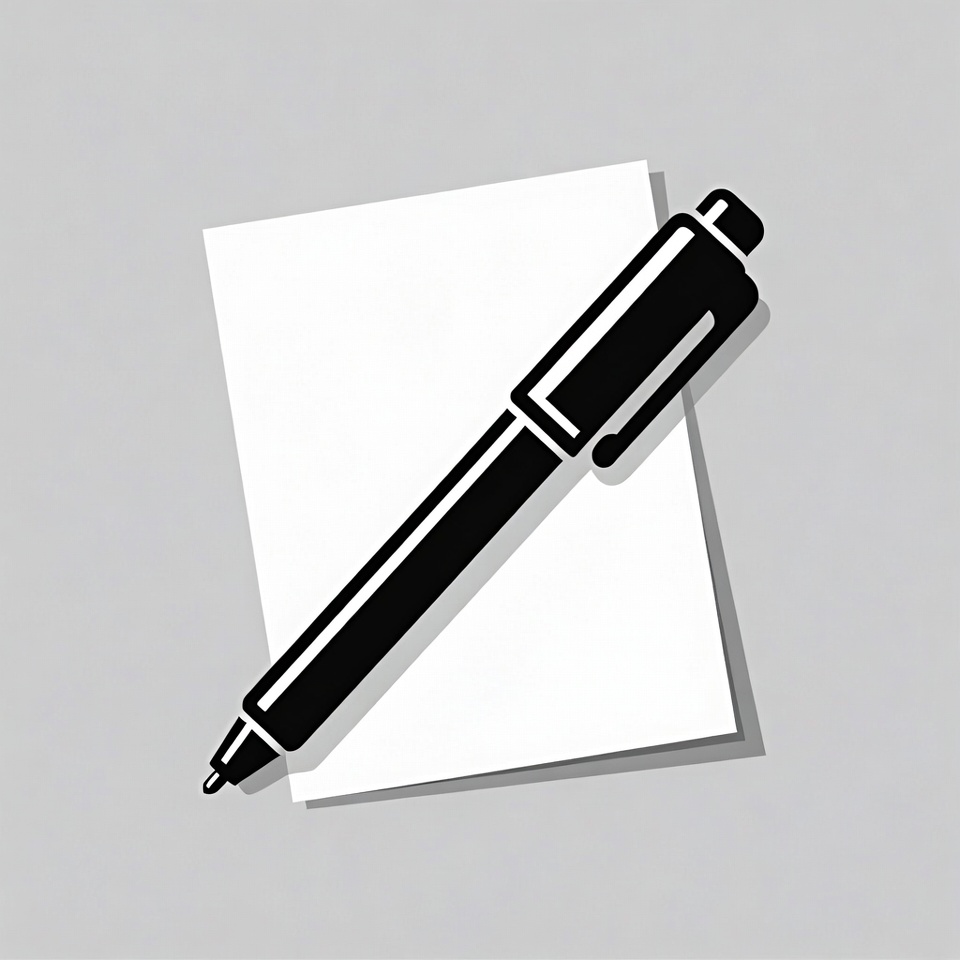 Black Pen on White Paper Black Pen on White Paper