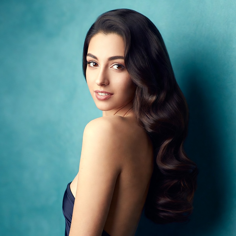 Beautiful woman with long dark hair Beautiful woman with long dark hair