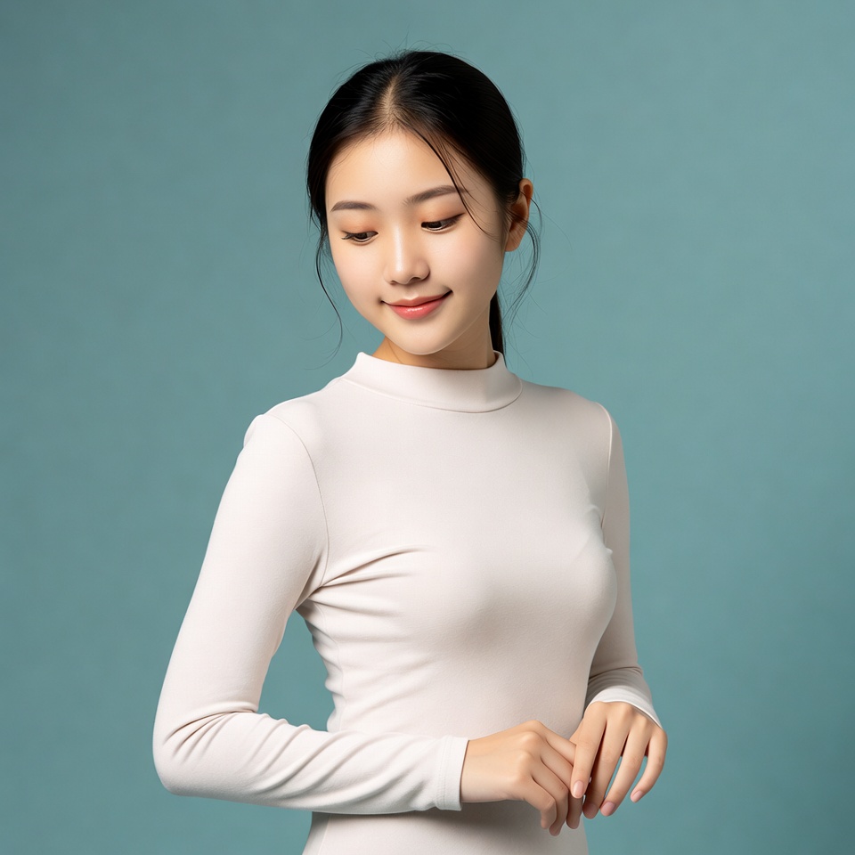 Asian woman smiling on blue background Asian woman smiling on blue background