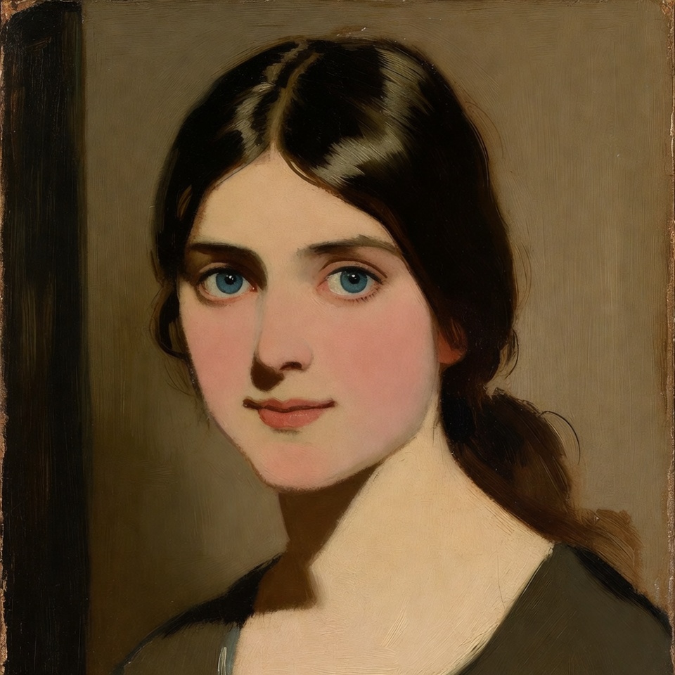 Portrait of young woman with blue eyes Portrait of young woman with blue eyes