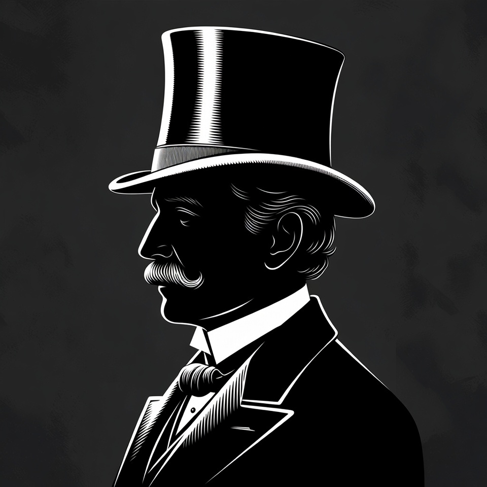 Victorian Gentleman in Tuxedo Profile Victorian Gentleman in Tuxedo Profile