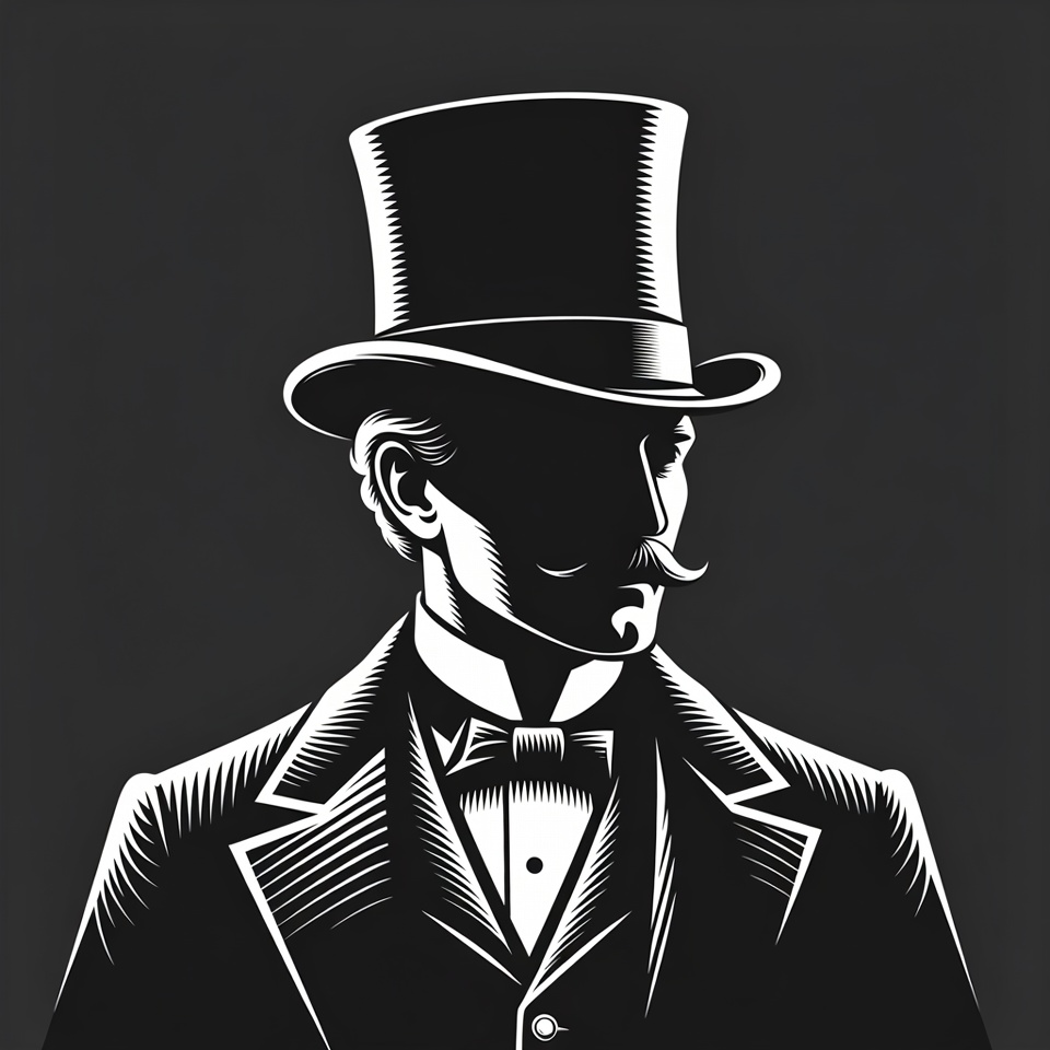 Victorian Gentleman in Tuxedo and Top Hat Victorian Gentleman in Tuxedo and Top Hat