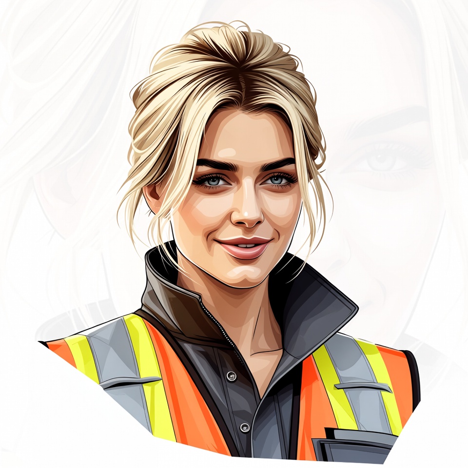 Blonde woman in high-visibility vest Blonde woman in high-visibility vest