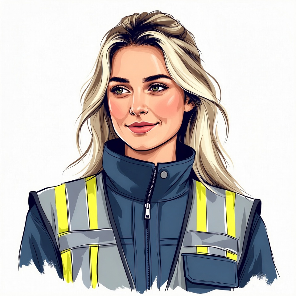 Blonde woman in safety vest Blonde woman in safety vest