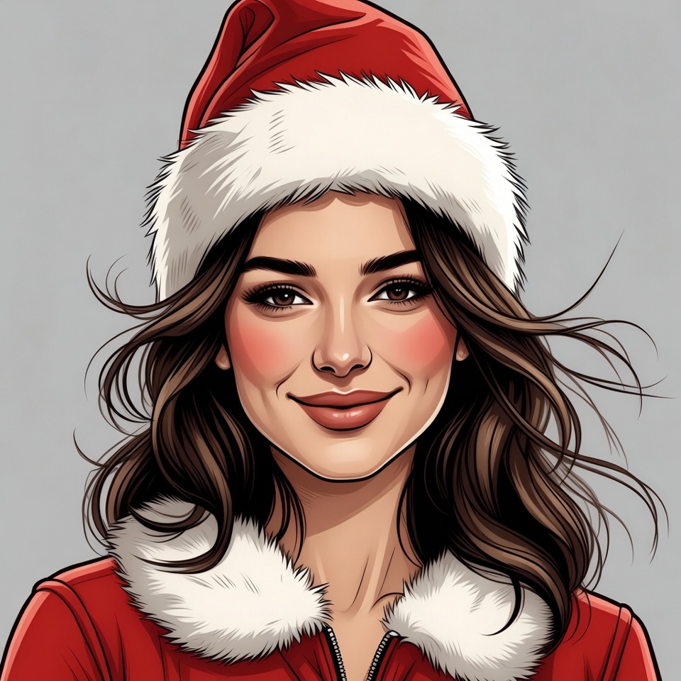 Beautiful woman in Santa hat Beautiful woman in Santa hat