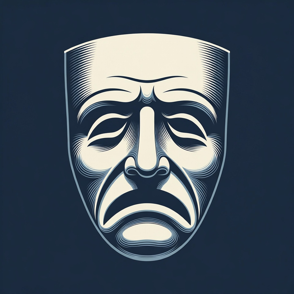 Tragedy Theater Mask Illustration Tragedy Theater Mask Illustration