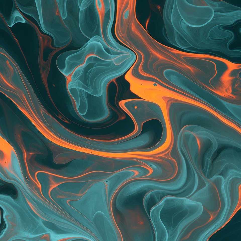 Abstract teal and orange fluid waves Abstract teal and orange fluid waves