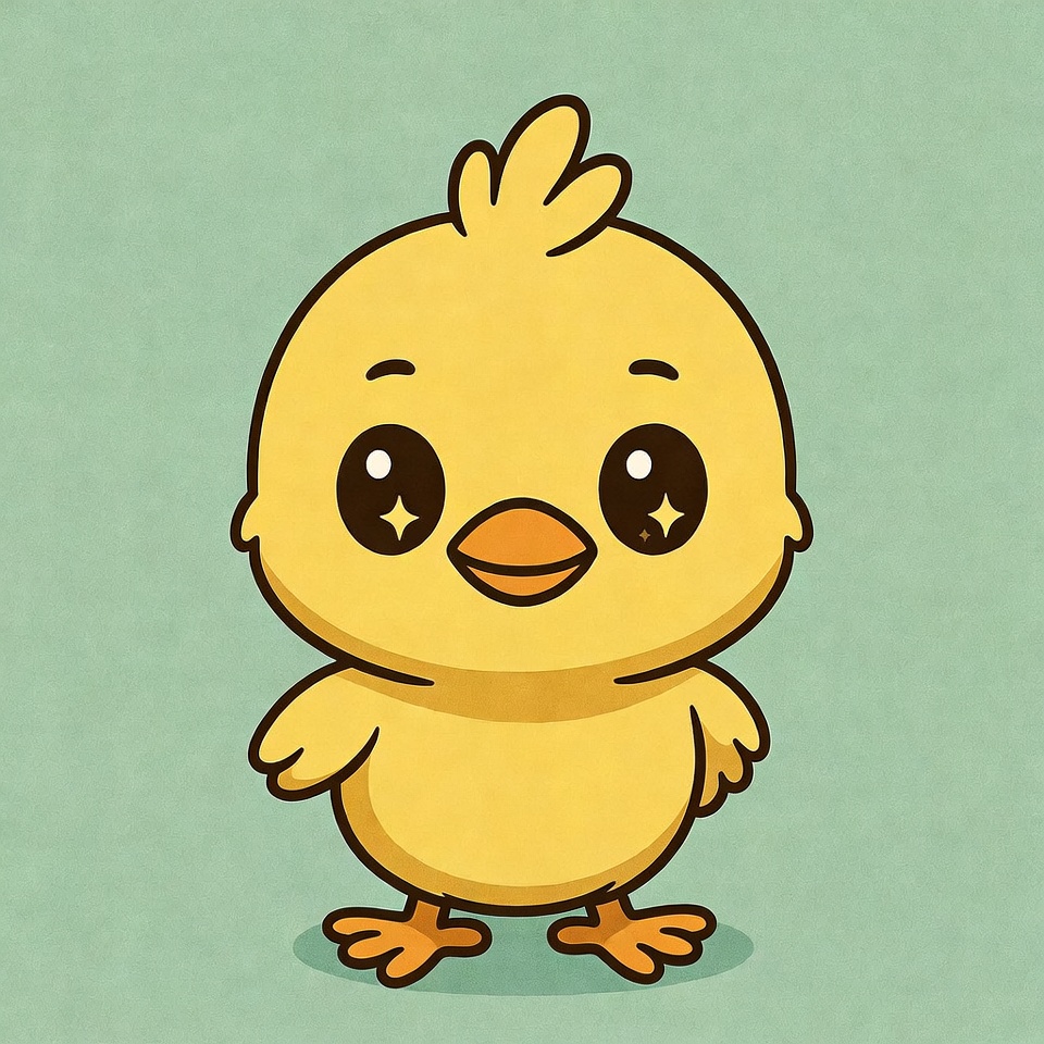 Cute yellow chick illustration Cute yellow chick illustration