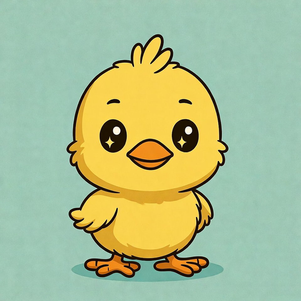 Cute yellow chick illustration Cute yellow chick illustration