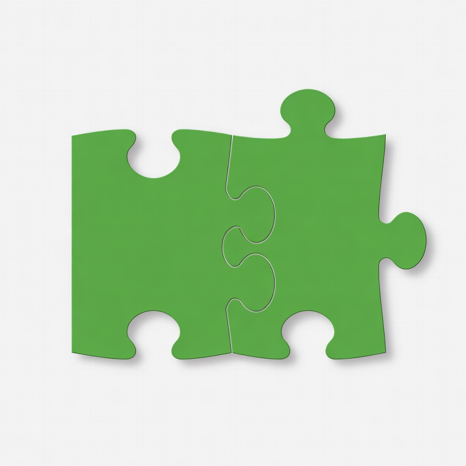Two Green Jigsaw Puzzle Pieces Two Green Jigsaw Puzzle Pieces