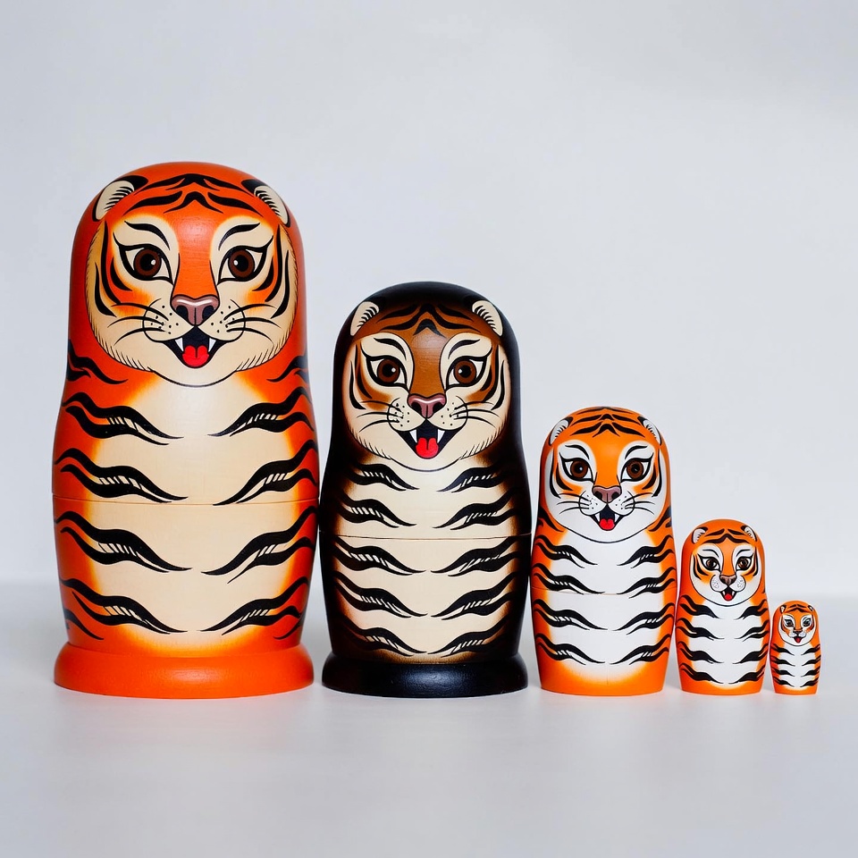 Matryoshka Tiger Dolls Set Matryoshka Tiger Dolls Set