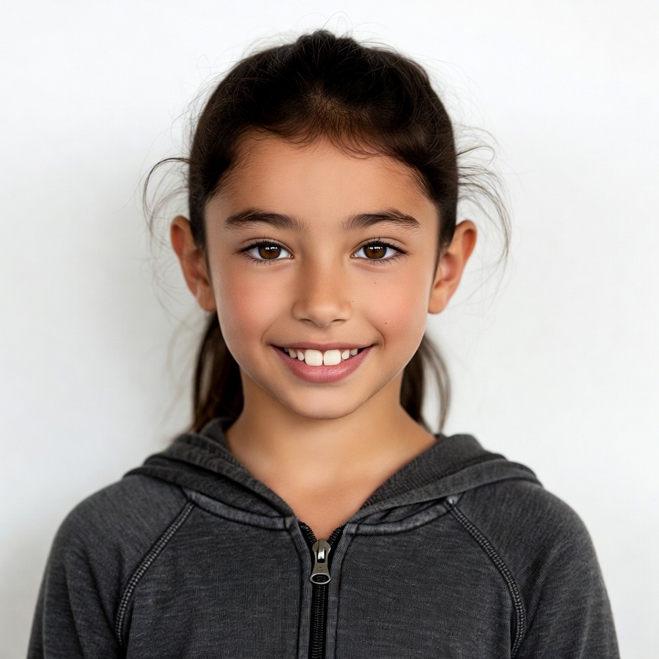 Smiling girl in hoodie Smiling girl in hoodie