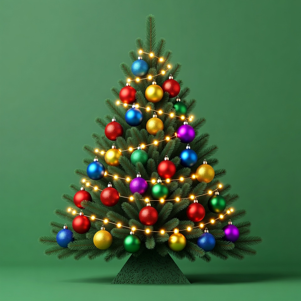 Colorful Christmas Tree with Lights Colorful Christmas Tree with Lights