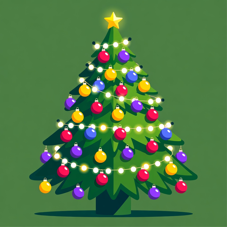 Colorful Christmas Tree with Lights Colorful Christmas Tree with Lights