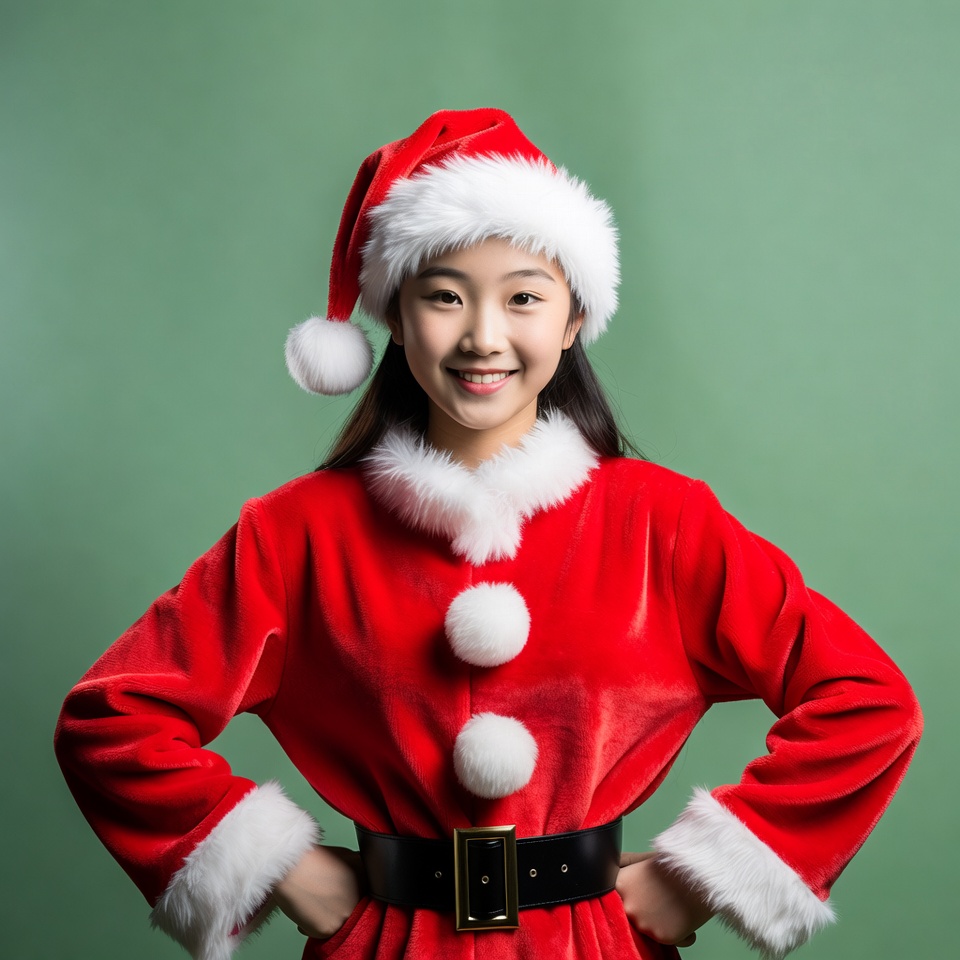 Asian girl in Santa costume Asian girl in Santa costume