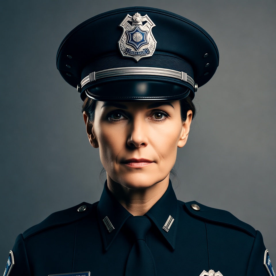 Female police officer in uniform Female police officer in uniform