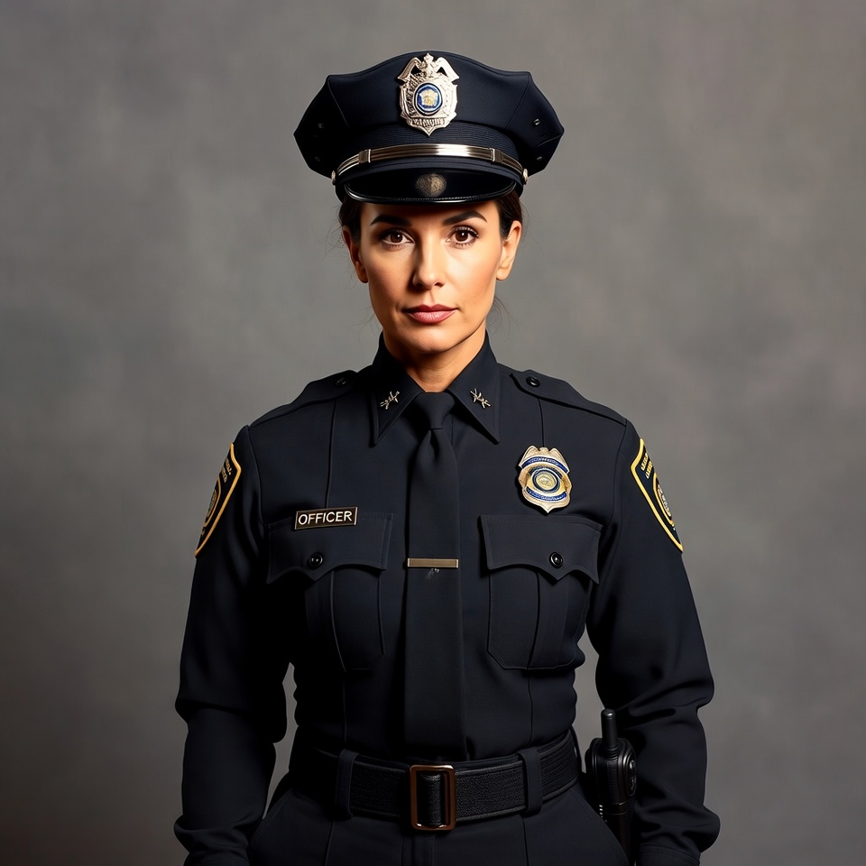 Female police officer in uniform Female police officer in uniform
