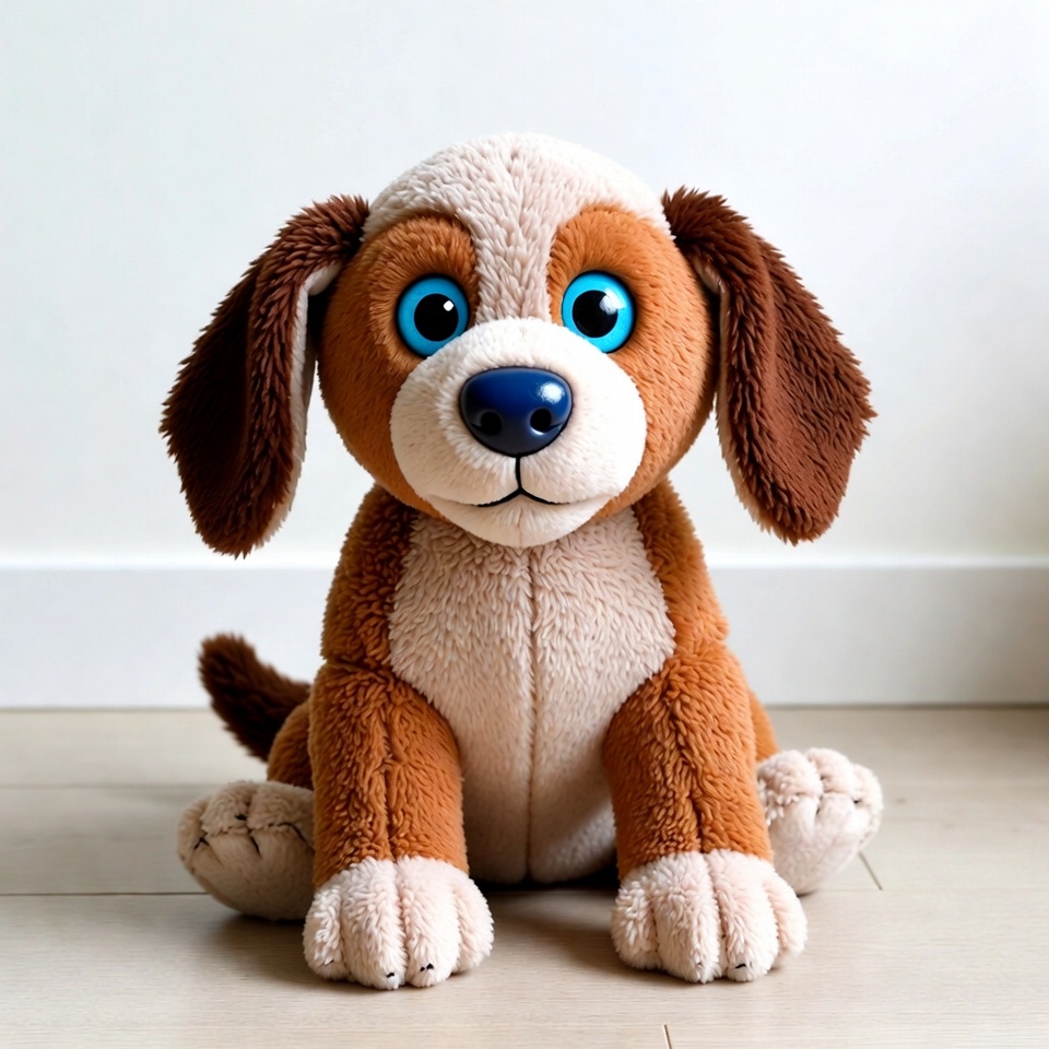 Cute plush puppy with blue eyes Cute plush puppy with blue eyes