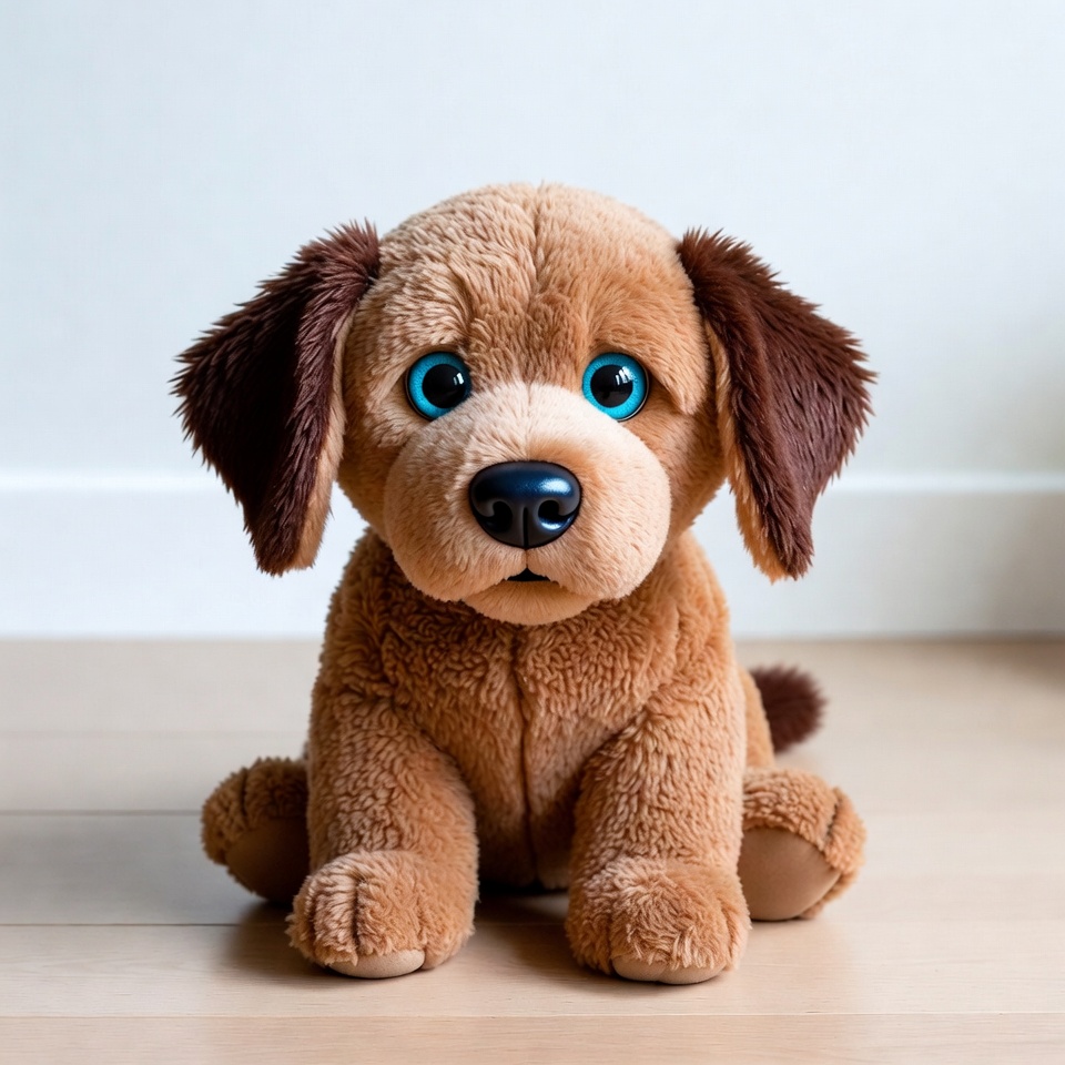 Fluffy brown puppy plush toy Fluffy brown puppy plush toy
