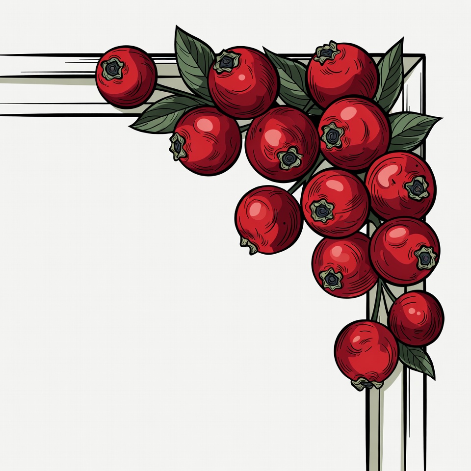 Red Berries Corner Illustration Red Berries Corner Illustration