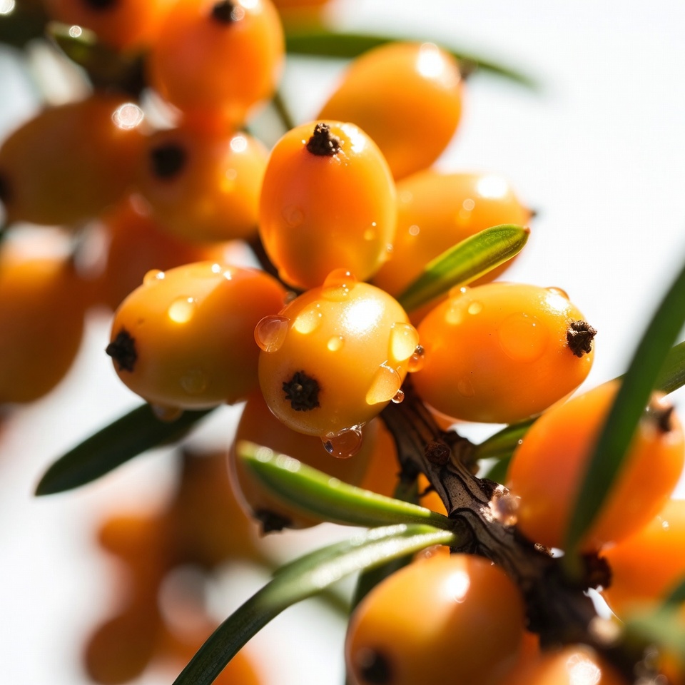 Dewy Orange Sea Buckthorn Berries Dewy Orange Sea Buckthorn Berries
