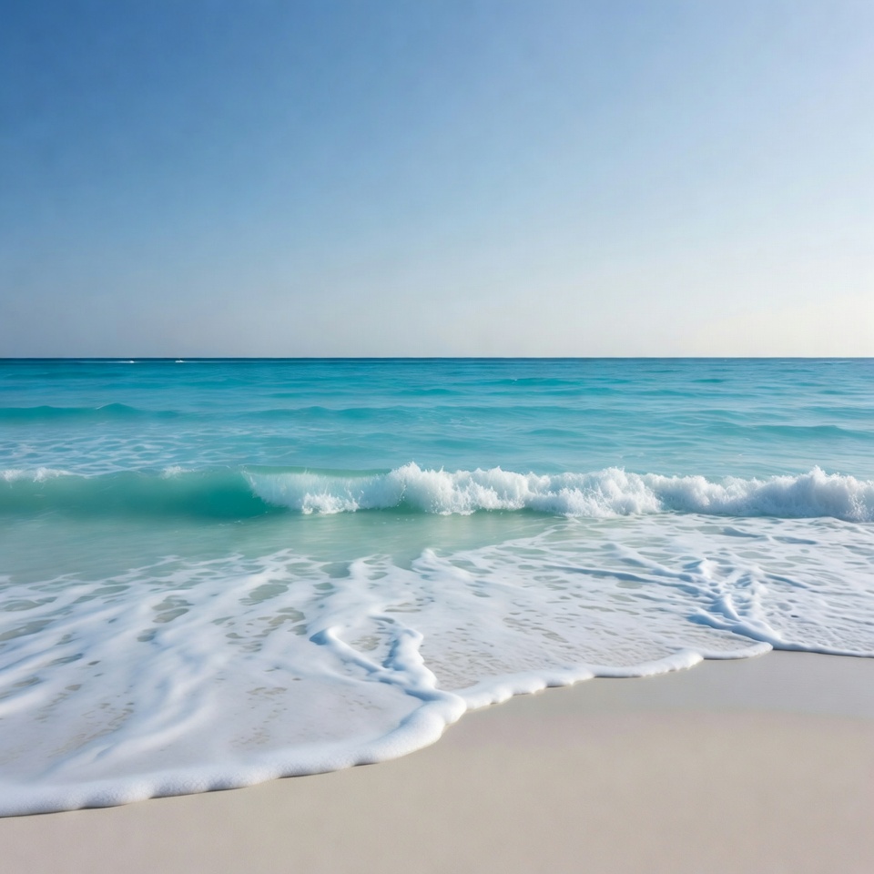 Turquoise Ocean Waves on Sandy Beach Turquoise Ocean Waves on Sandy Beach
