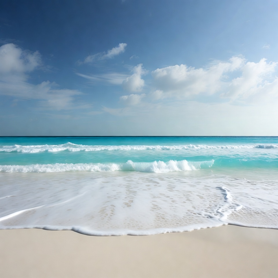 Turquoise Ocean Waves Crashing on Beach Turquoise Ocean Waves Crashing on Beach