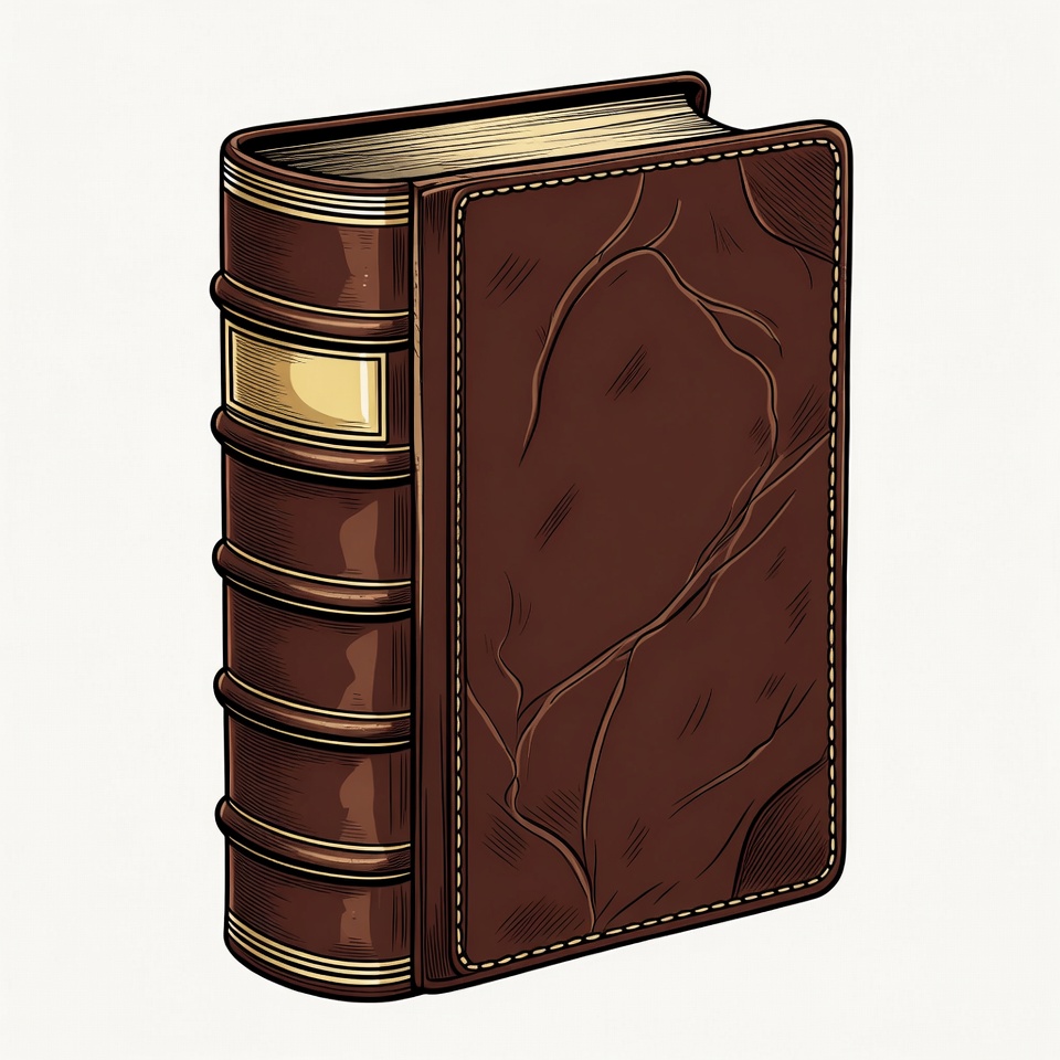 Vintage Leather Bound Book Illustration Vintage Leather Bound Book Illustration