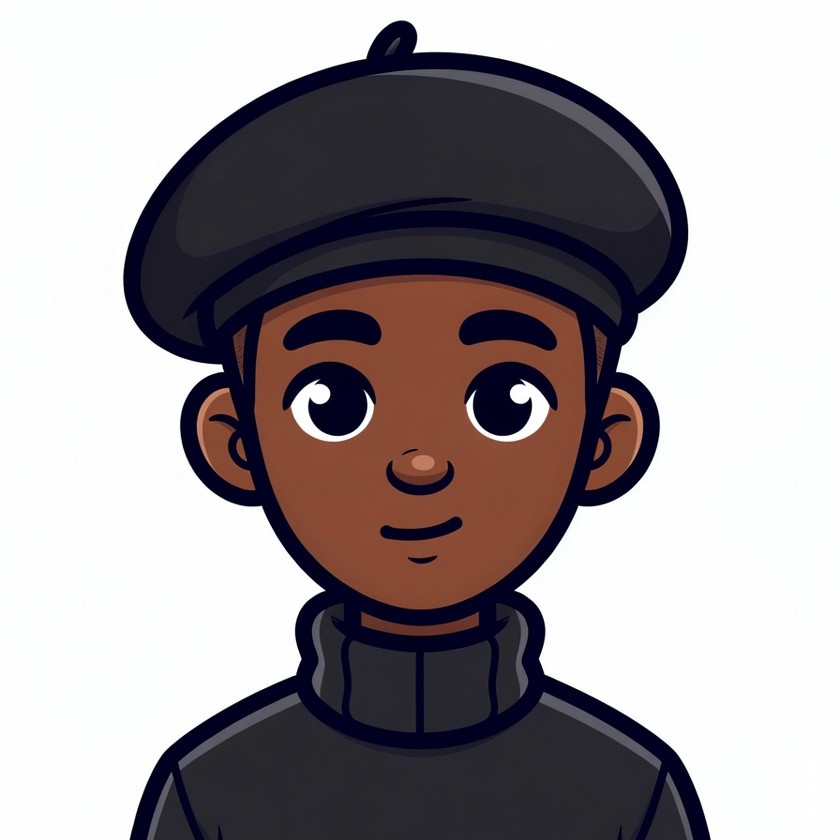African-American boy wearing beret African-American boy wearing beret