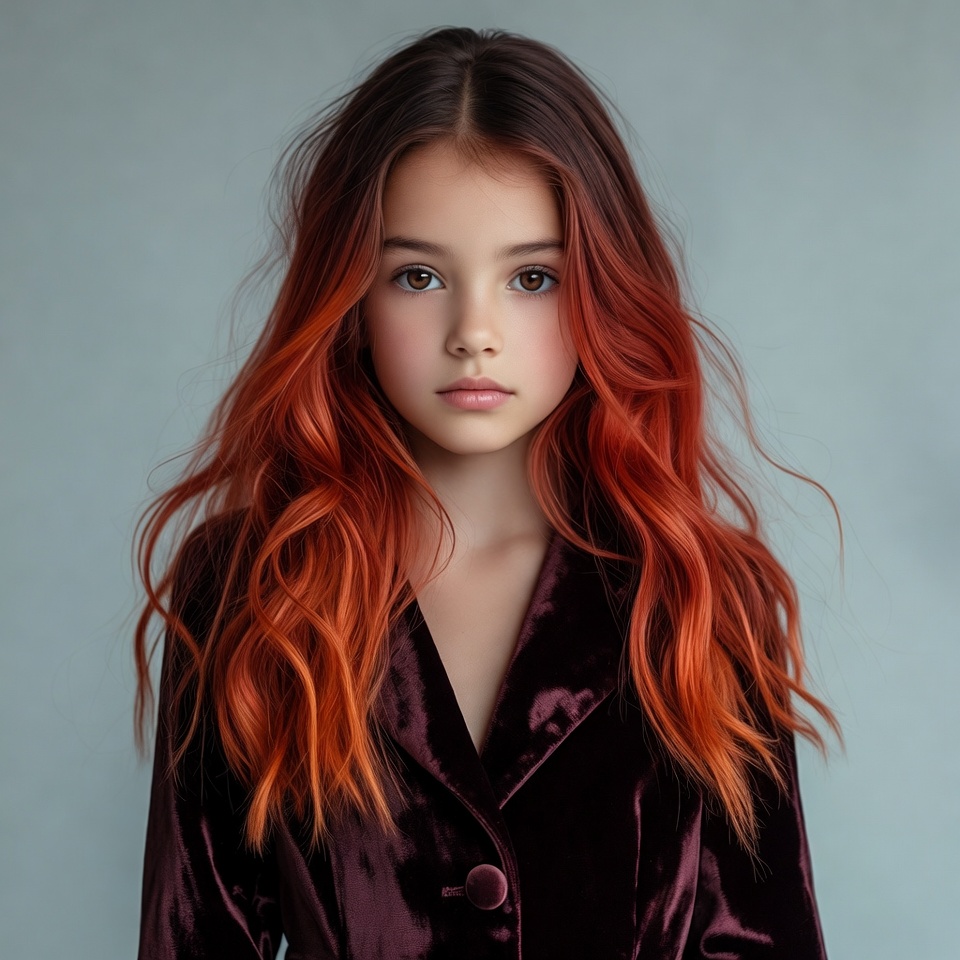 Girl with long red hair Girl with long red hair