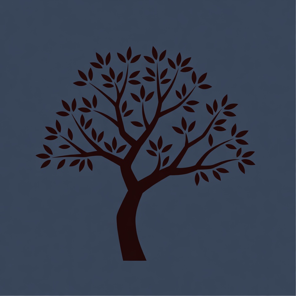 Silhouette tree on blue background Silhouette tree on blue background