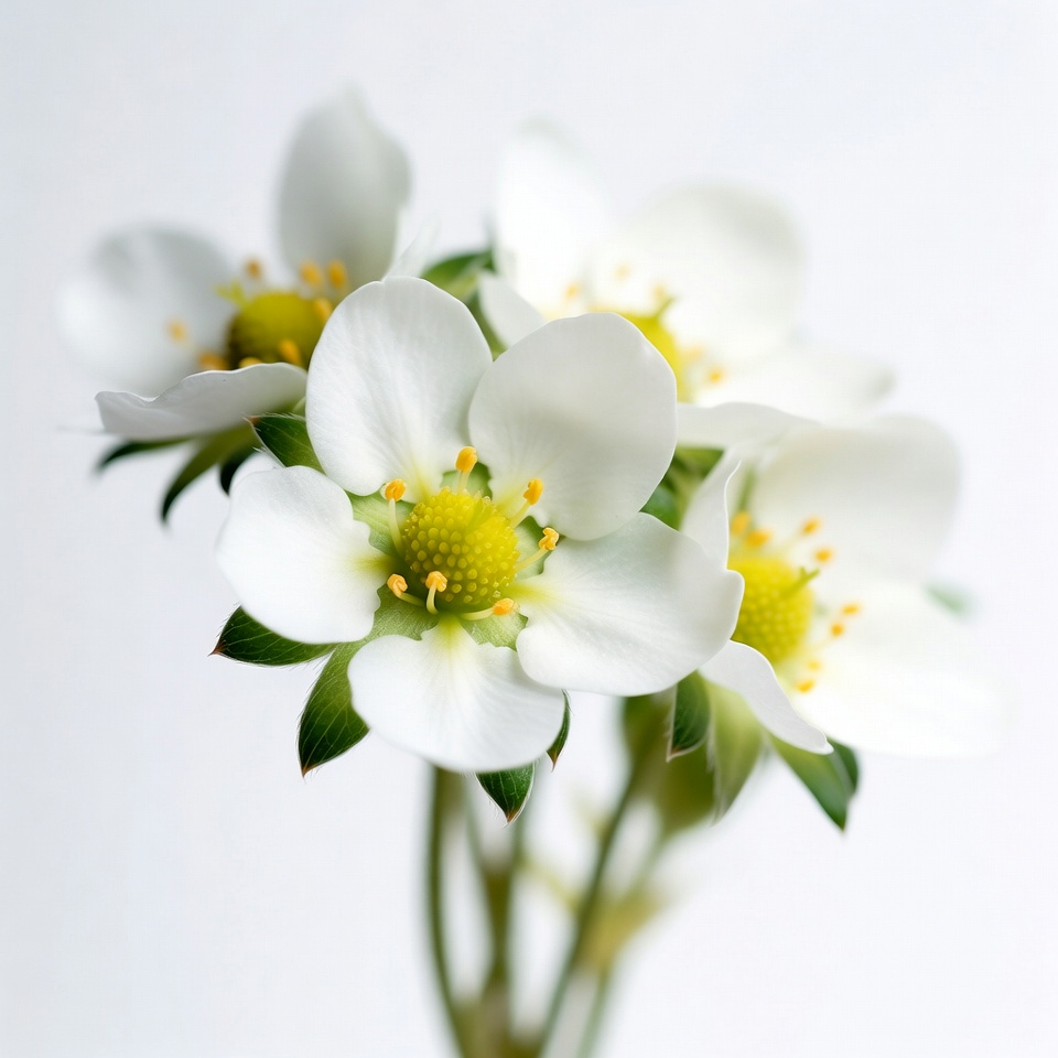 White Wild Strawberry Flowers White Wild Strawberry Flowers