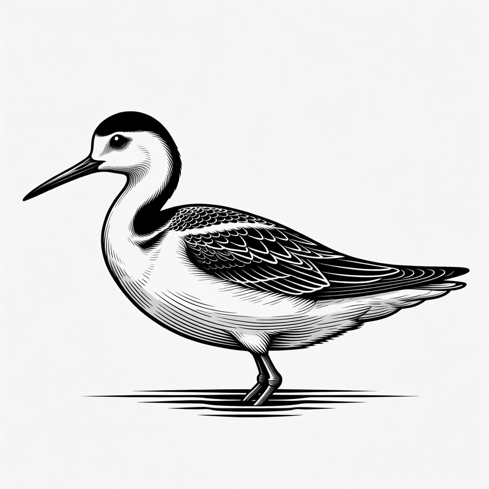 Black-winged Stilt Bird Illustration Black-winged Stilt Bird Illustration