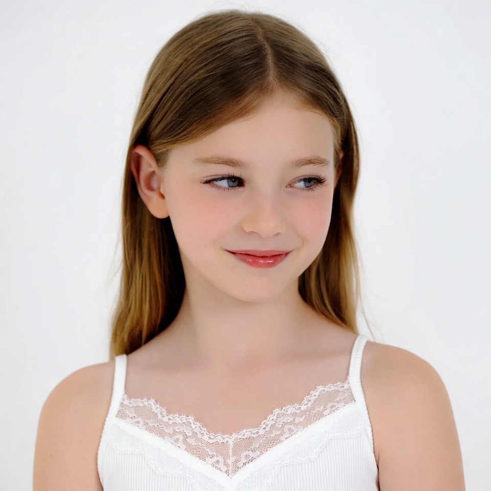 Girl in white lace camisole Girl in white lace camisole