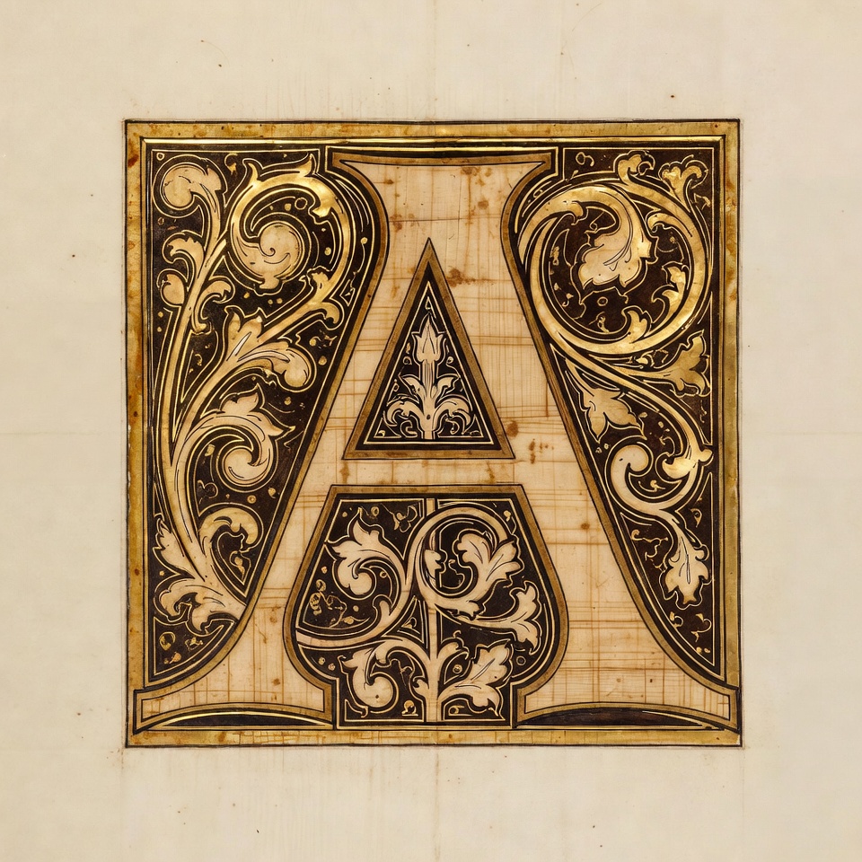 Ornate Illuminated Letter A Ornate Illuminated Letter A