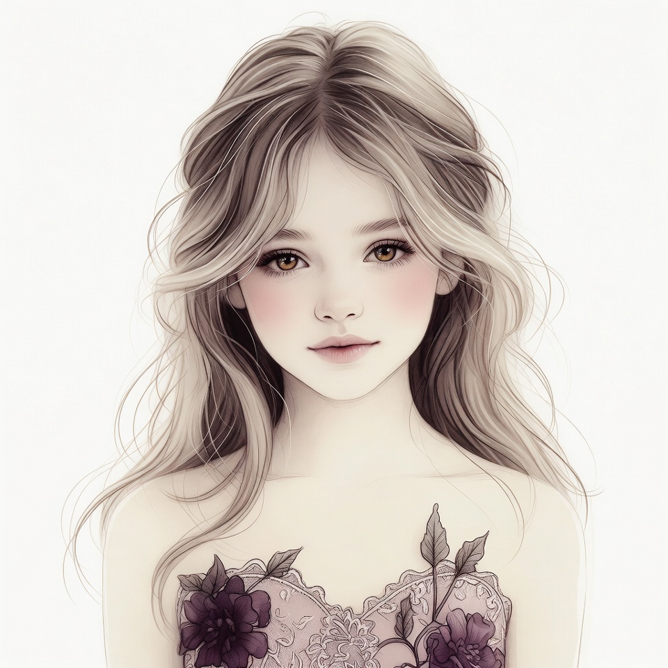 Beautiful girl with wavy blonde hair Beautiful girl with wavy blonde hair