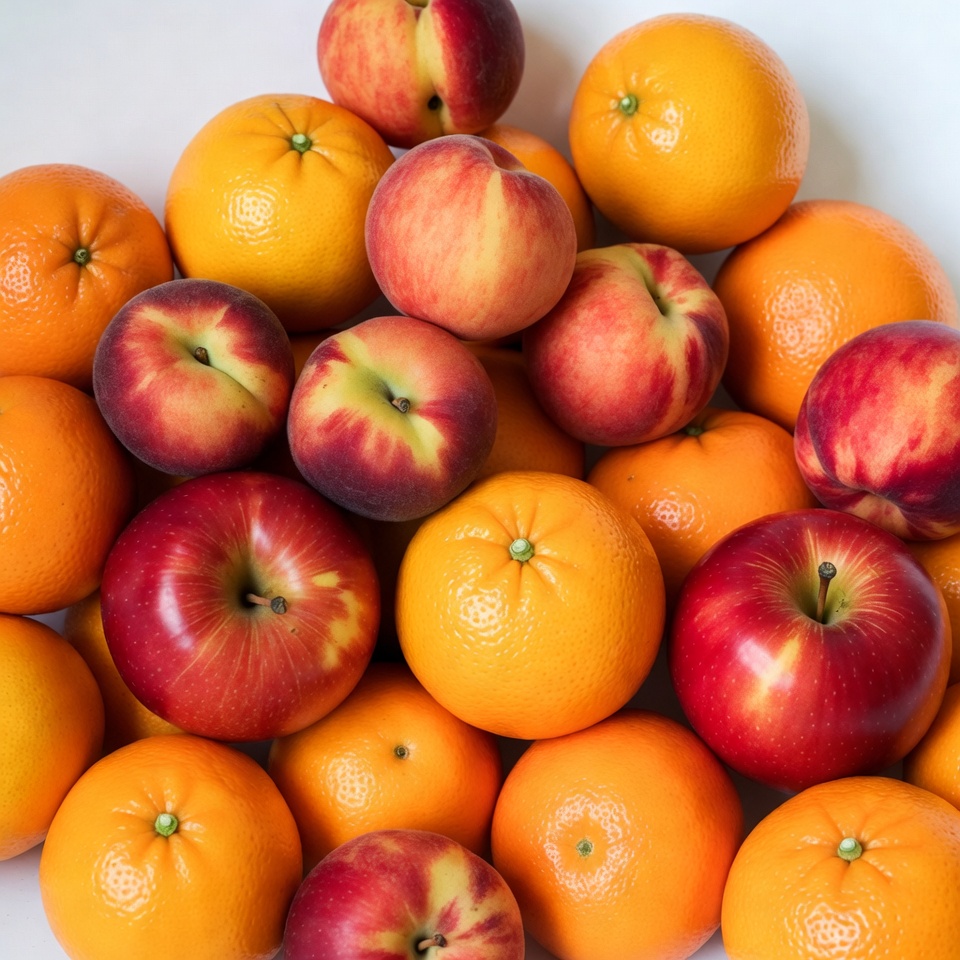 Pile of Oranges and Peaches in Bowl Pile of Oranges and Peaches in Bowl