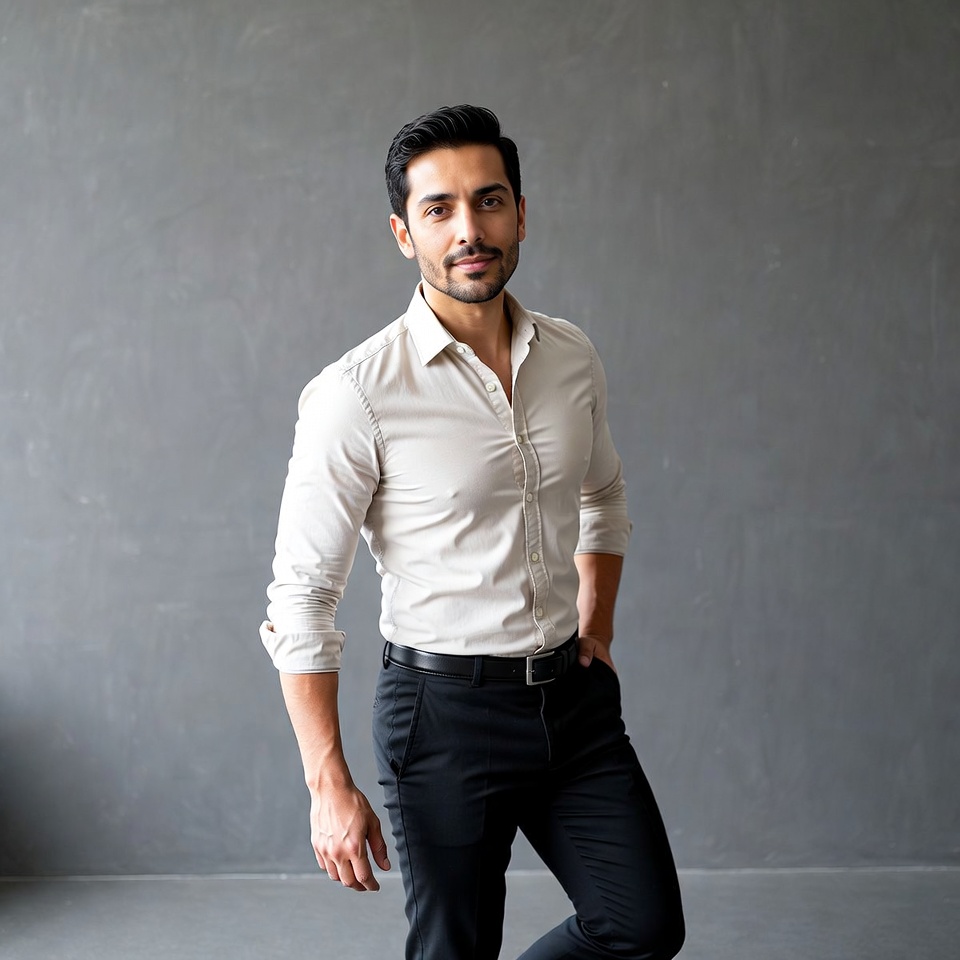 Handsome man in white shirt posing Handsome man in white shirt posing