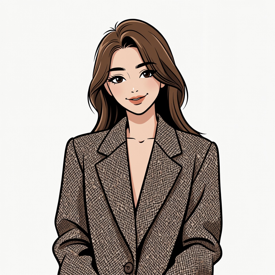Asian woman in blazer illustration Asian woman in blazer illustration