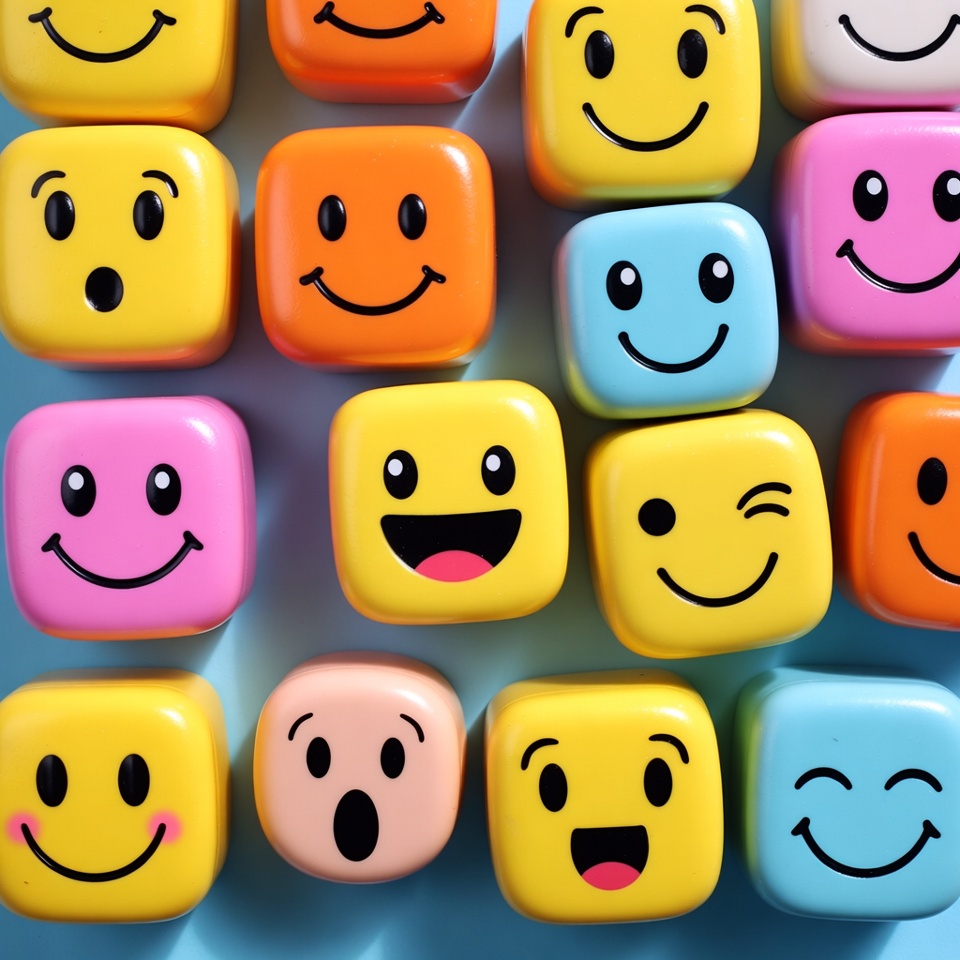 Colorful Smiley Face Dice Colorful Smiley Face Dice
