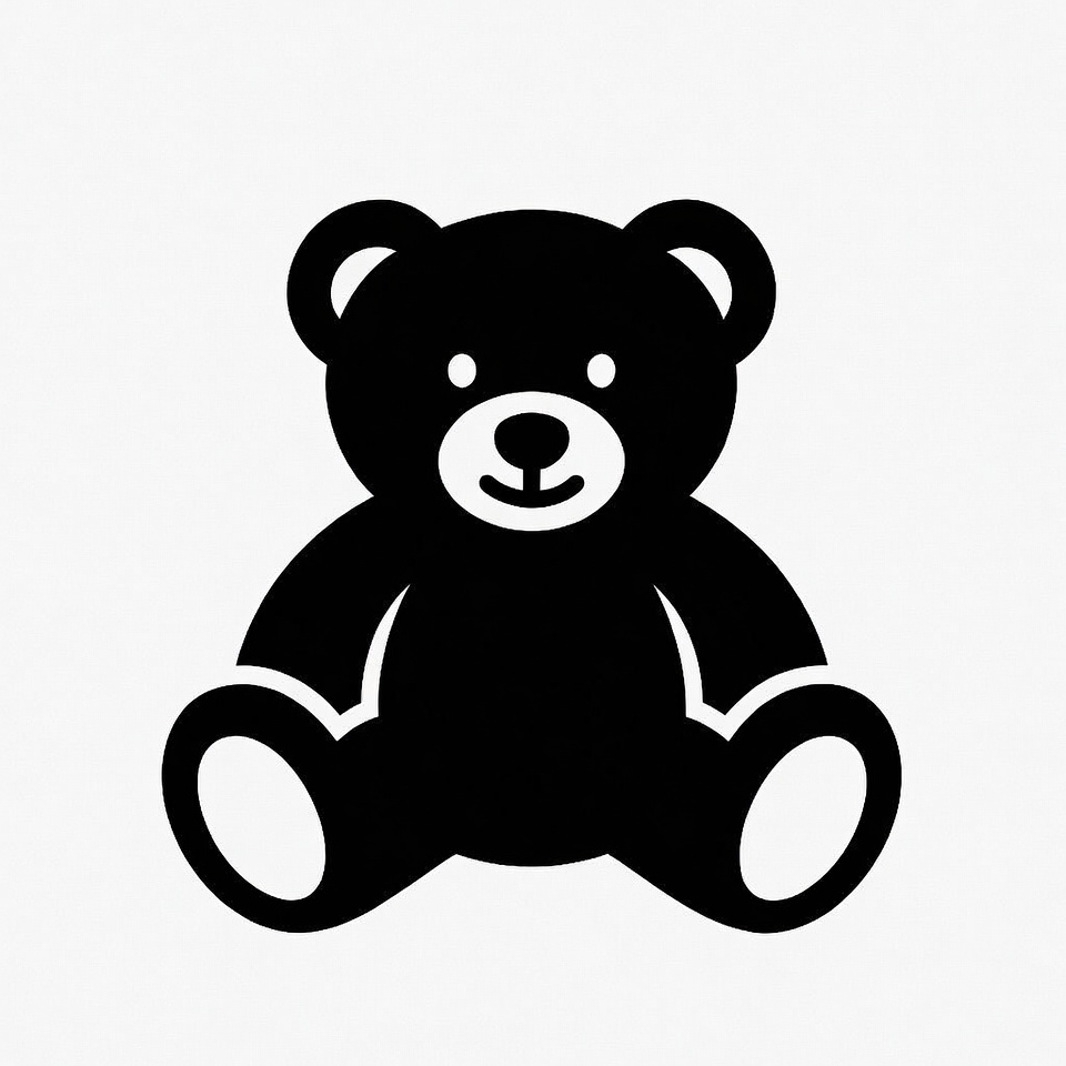 Black silhouette teddy bear Black silhouette teddy bear