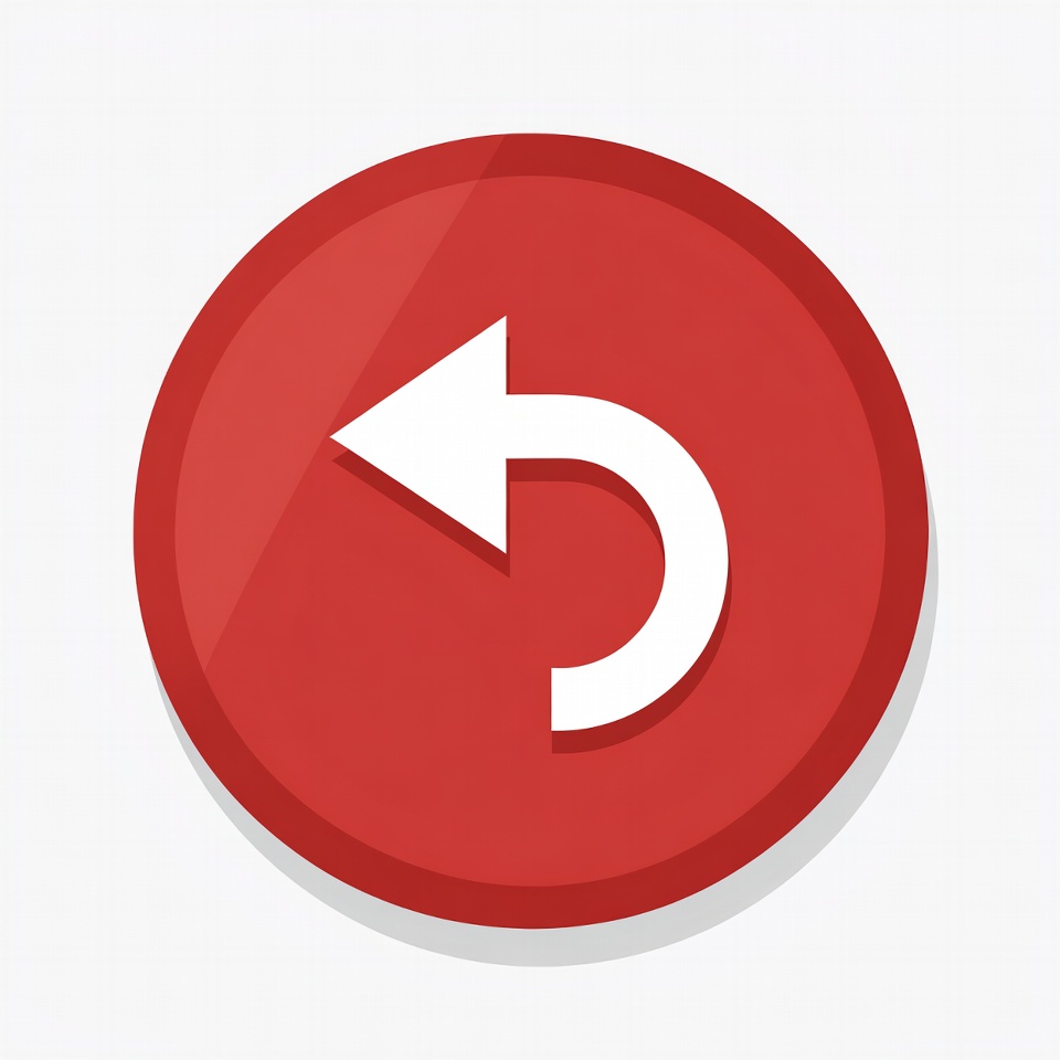 Red Back Arrow Icon Red Back Arrow Icon