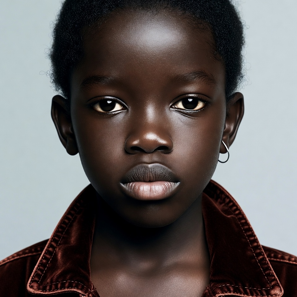 African boy with curly hair African boy with curly hair