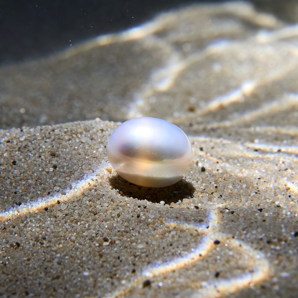 Shiny Pearl on Sandy Beach Shiny Pearl on Sandy Beach