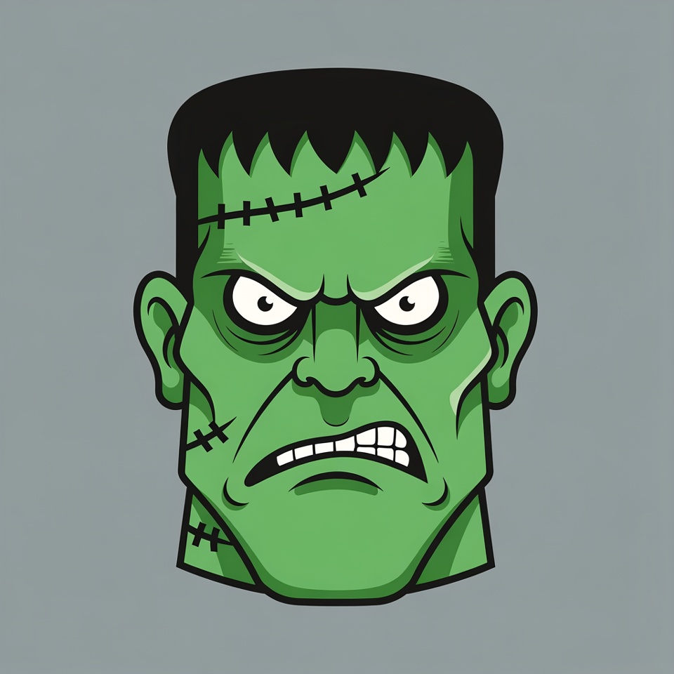 Angry Frankenstein Monster Face Angry Frankenstein Monster Face