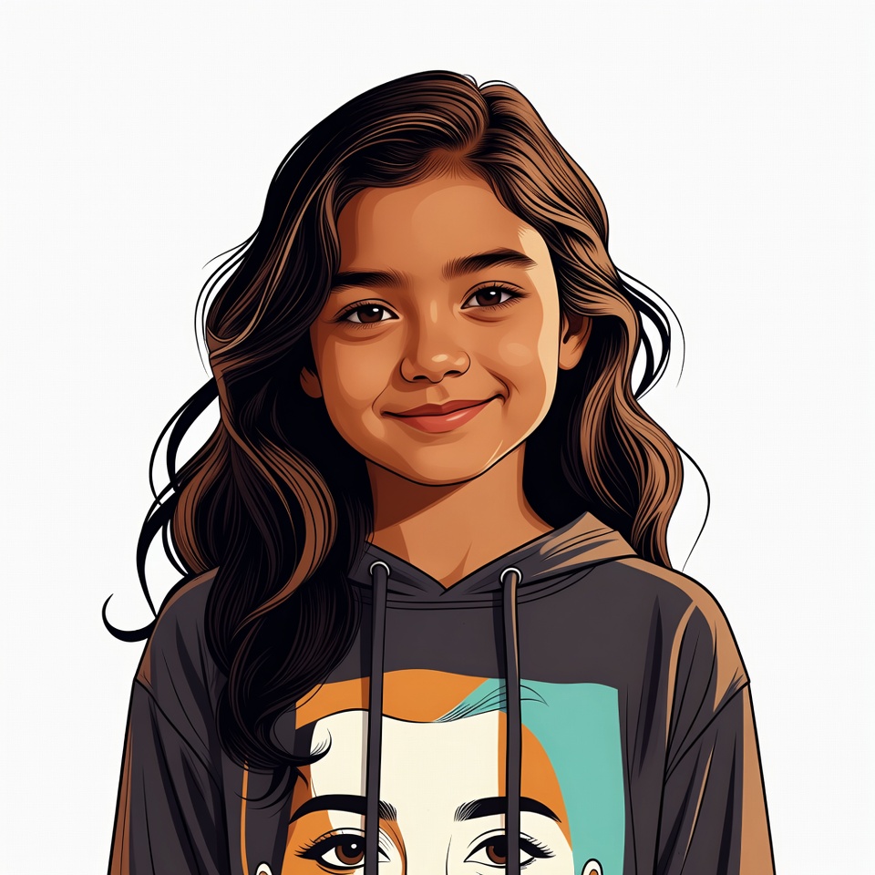 Smiling Asian girl in hoodie Smiling Asian girl in hoodie